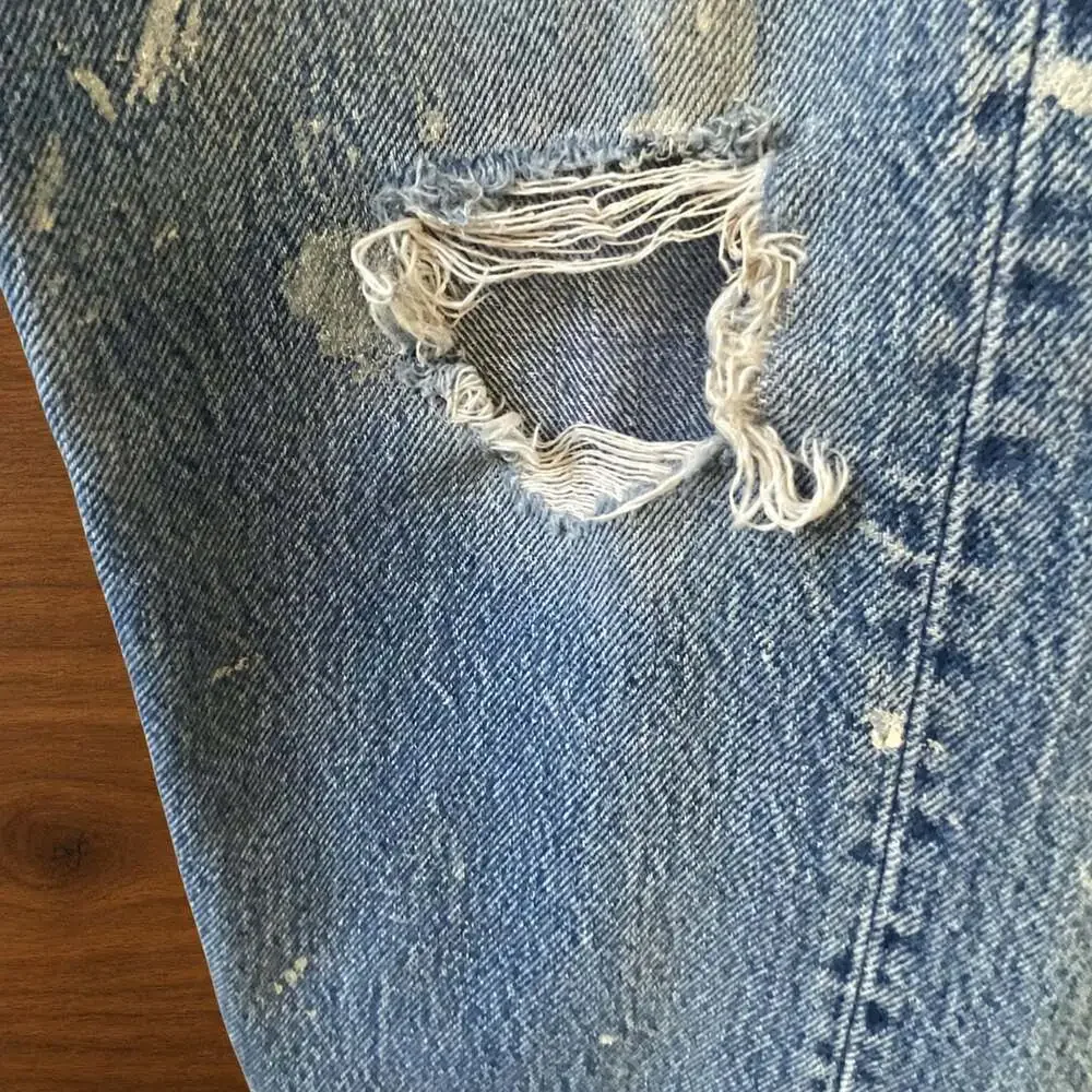 Levi’s 501 USA Made Paint Splatter Jeans Grunge Distressed Workwear W30